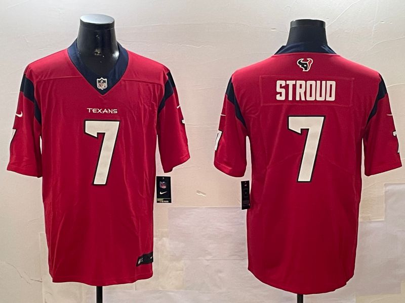 Men Houston Texans #7 Stroud Red Second generation 2024 Nike Limited NFL Jersey style 0108